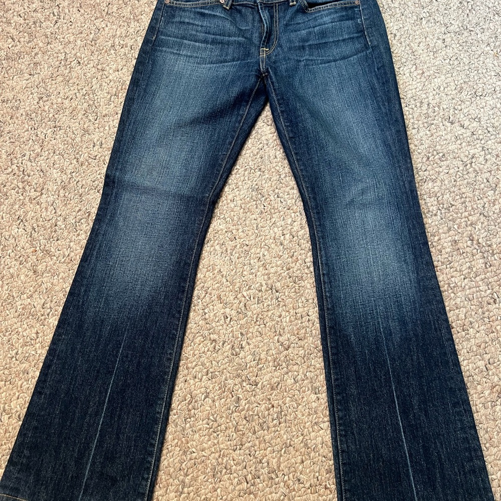 7 For All Mankind Dark Blue Flare Jeans